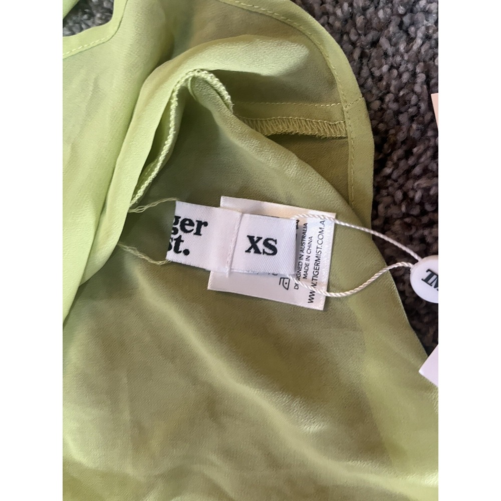 Tiger Mist Front Tie Abriella Top Long Sleeve Cropped Womens XS Pastel Green NWT - Picture 5 of 6